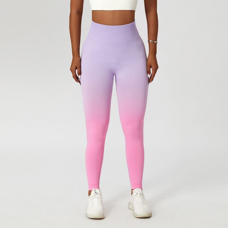 Custom Compression Gym Tights For Plus Size Ombre Seamless Scrunch Leggings
