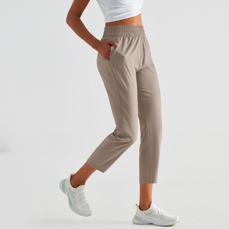 Custom Womens Gym Leggings Pocket Elastic High Waist Trackpants