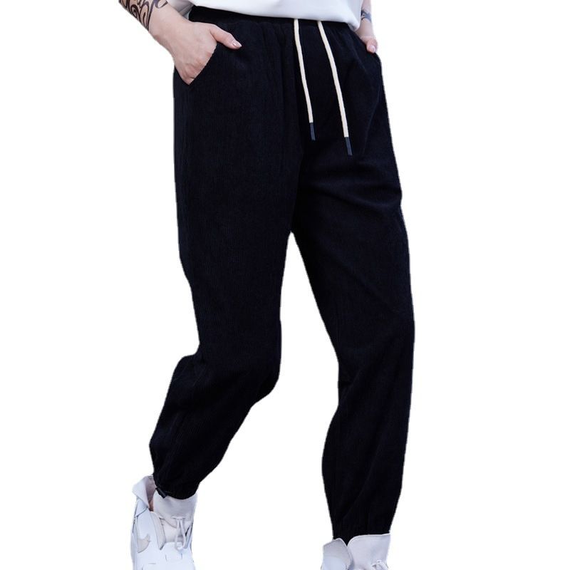 Custom Unisex Black Gym Leggings Loose Tide Winter Joggers