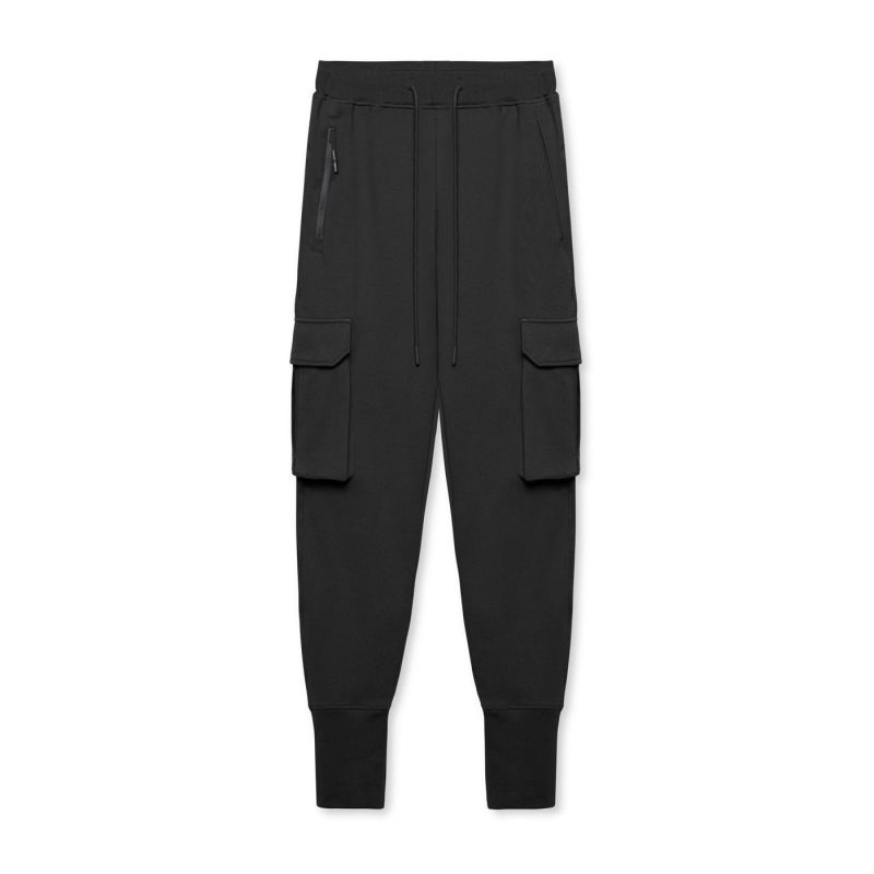 Custom Black Sports Leggings Tight Cargo Pants With Zipper Pockets