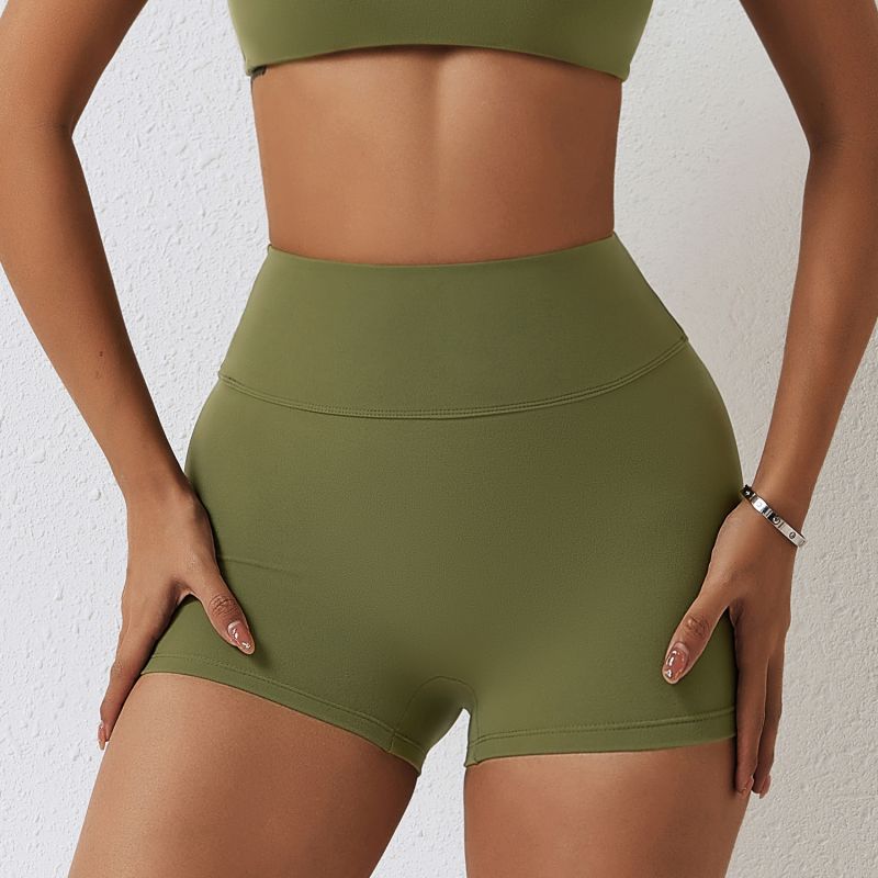 High Waist Gym Shorts Without Embarrassing Lines Double Sided Brushed Yoga Shorts