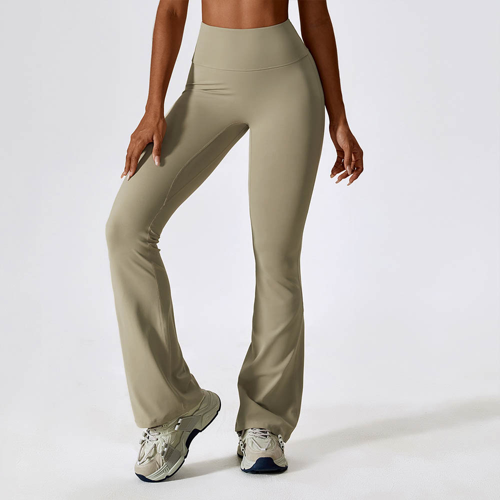 European and American Style High-Waisted Flared Yoga Pants for a Sculpted Look Ideal for Dance and Casual Wear