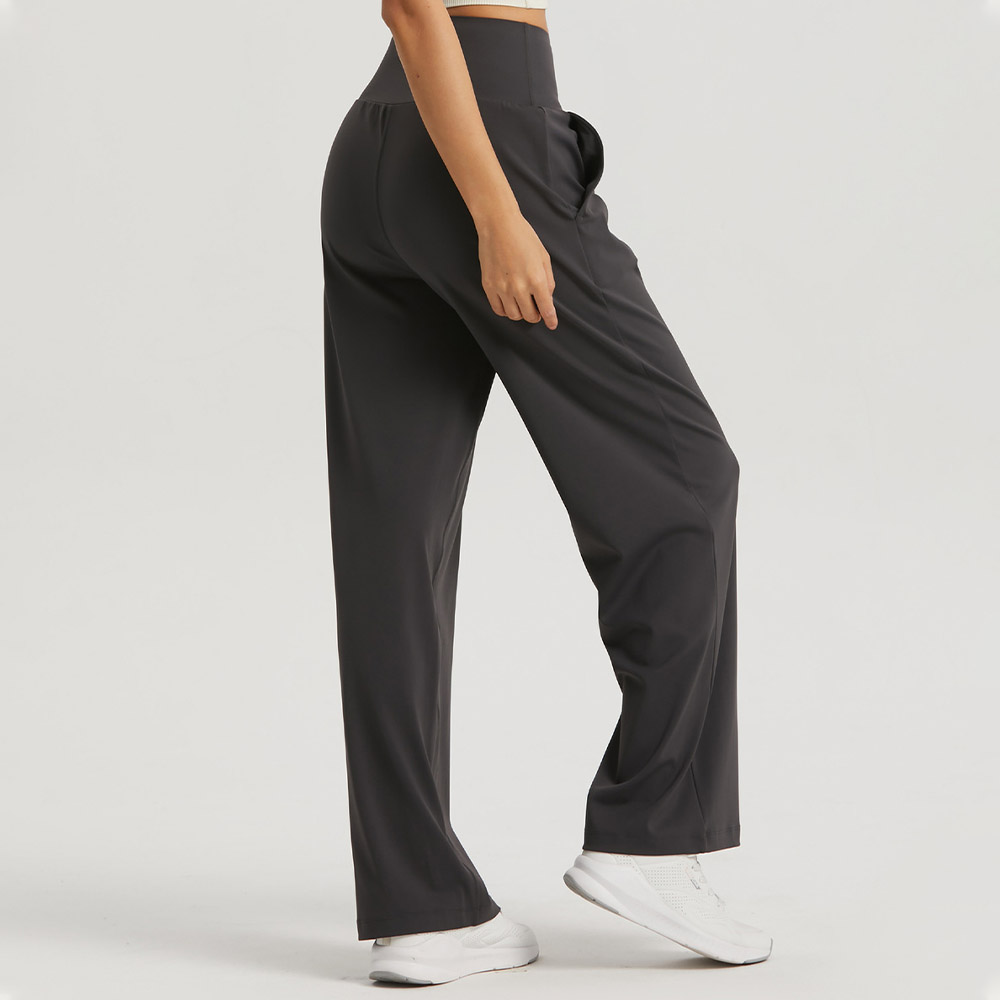 Naked Sensation High-Waisted Yoga Wide Leg Pants for Women Elevate Petite Figures with a Flowy Silhouette and Breathable Comfort