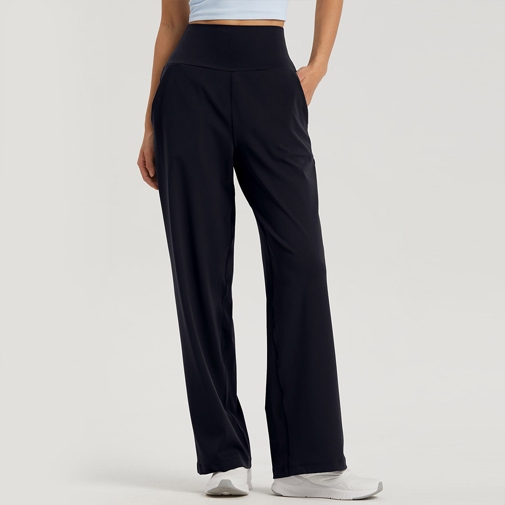 Naked Sensation High-Waisted Yoga Wide Leg Pants for Women Elevate Petite Figures with a Flowy Silhouette and Breathable Comfort