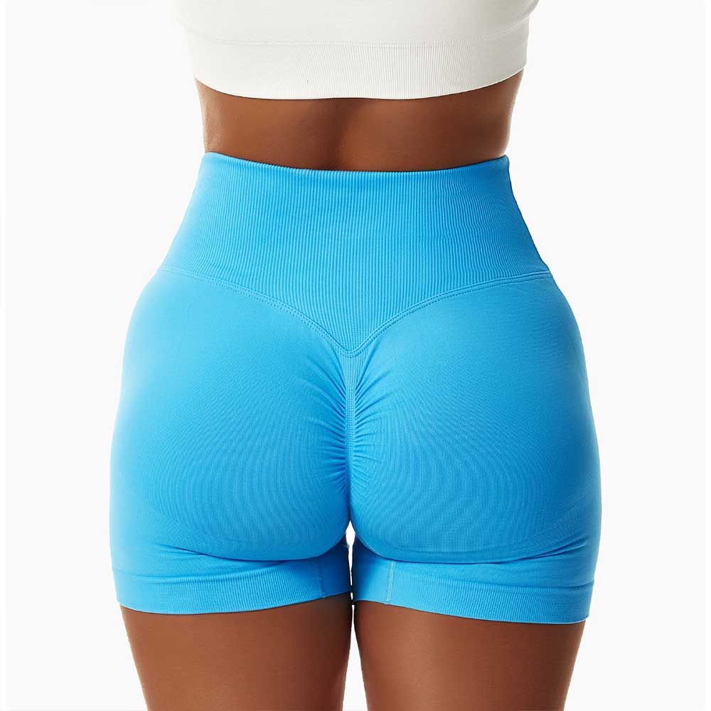 Peach Lift European and American Yoga Shorts High-Waisted Elastic Running Fitness Shorts Seamless Compression Sports Shorts for Women