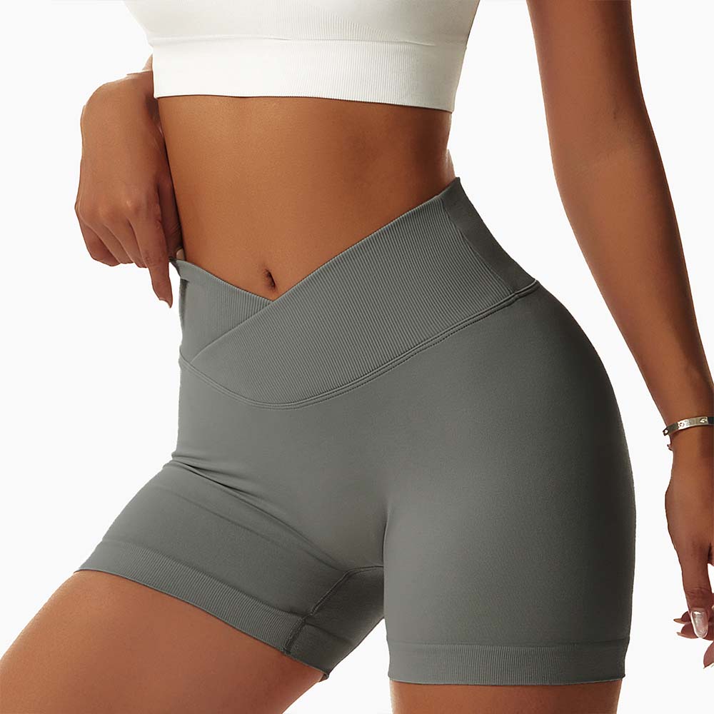 Peach Lift European and American Yoga Shorts High-Waisted Elastic Running Fitness Shorts Seamless Compression Sports Shorts for Women