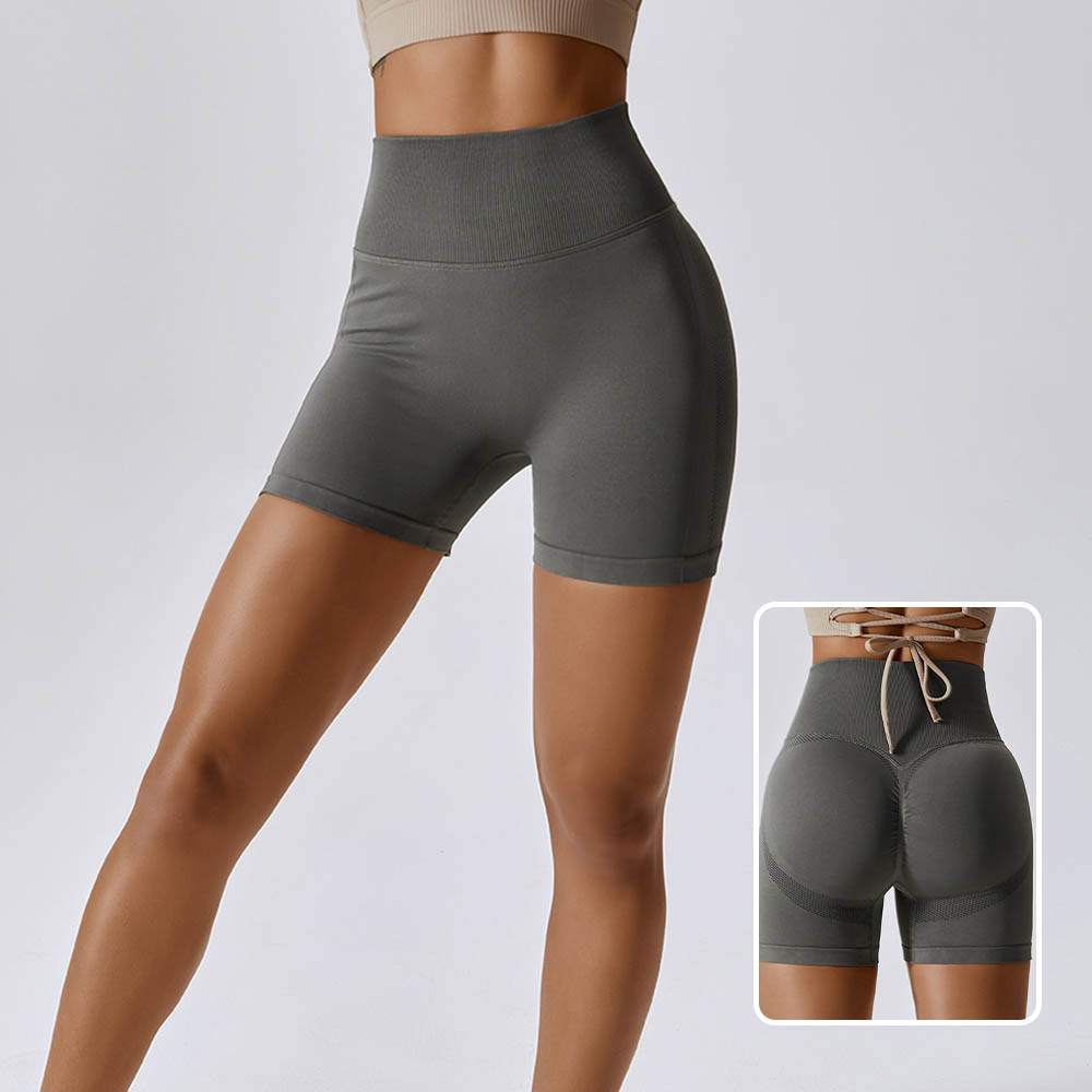 Seamless Yoga Shorts with Peach Lift High-Waisted Compression Fitness Shorts for Women Perfect for Running and Workouts