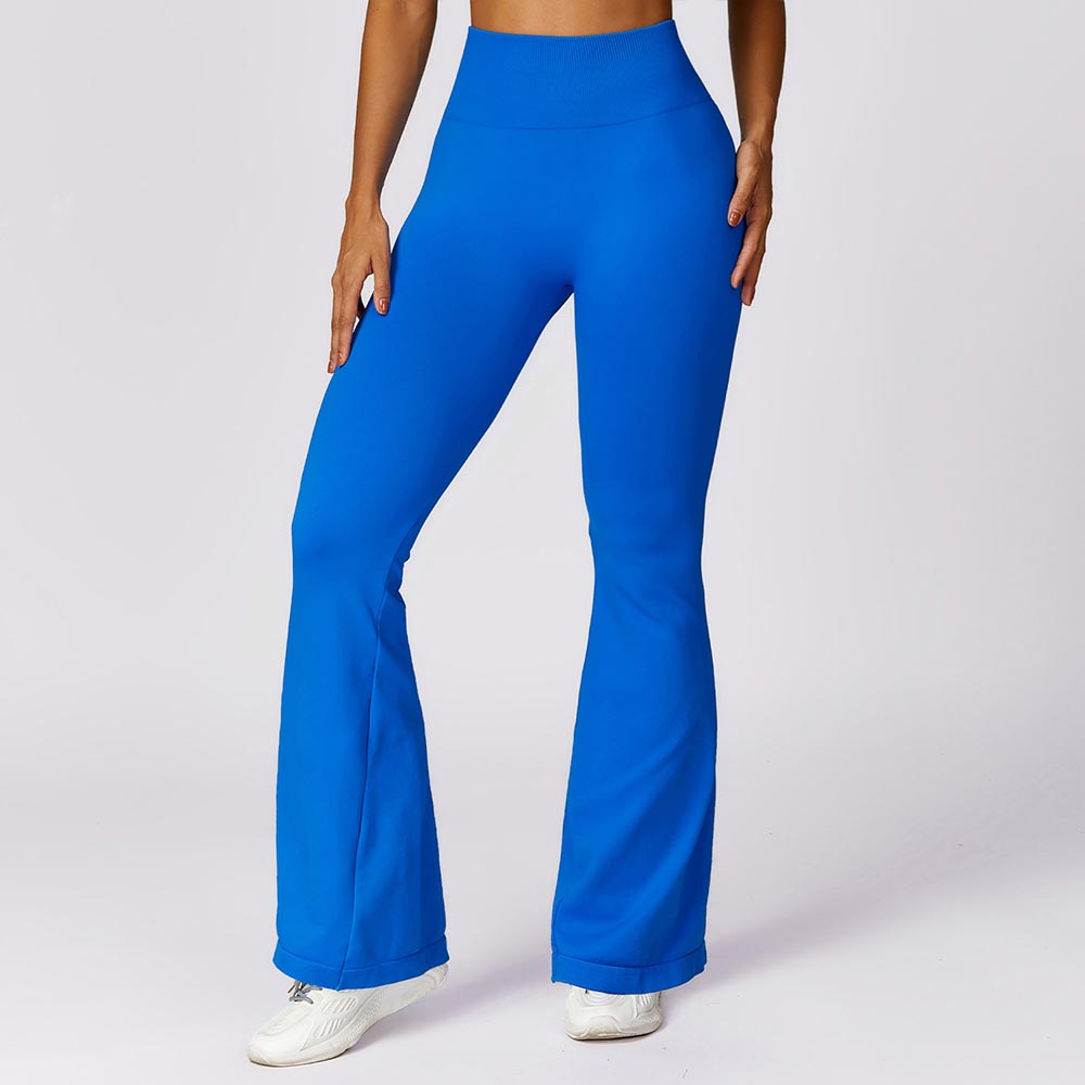 Wide-Leg Seamless Butt-Lifting Yoga Flare Pants with High Waist Tummy Control Leisure Sports Pants