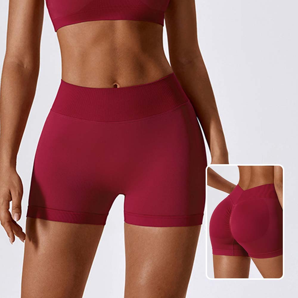 Seamless High-Waisted Yoga Shorts for Tummy Control and Butt-Lifting Outerwear Running Workout Shorts