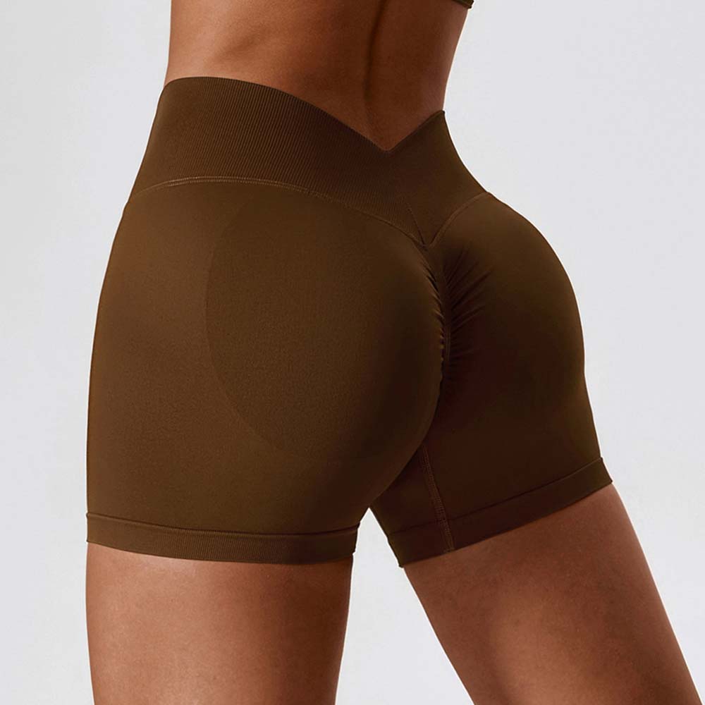 Seamless High-Waisted Yoga Shorts for Tummy Control and Butt-Lifting Outerwear Running Workout Shorts