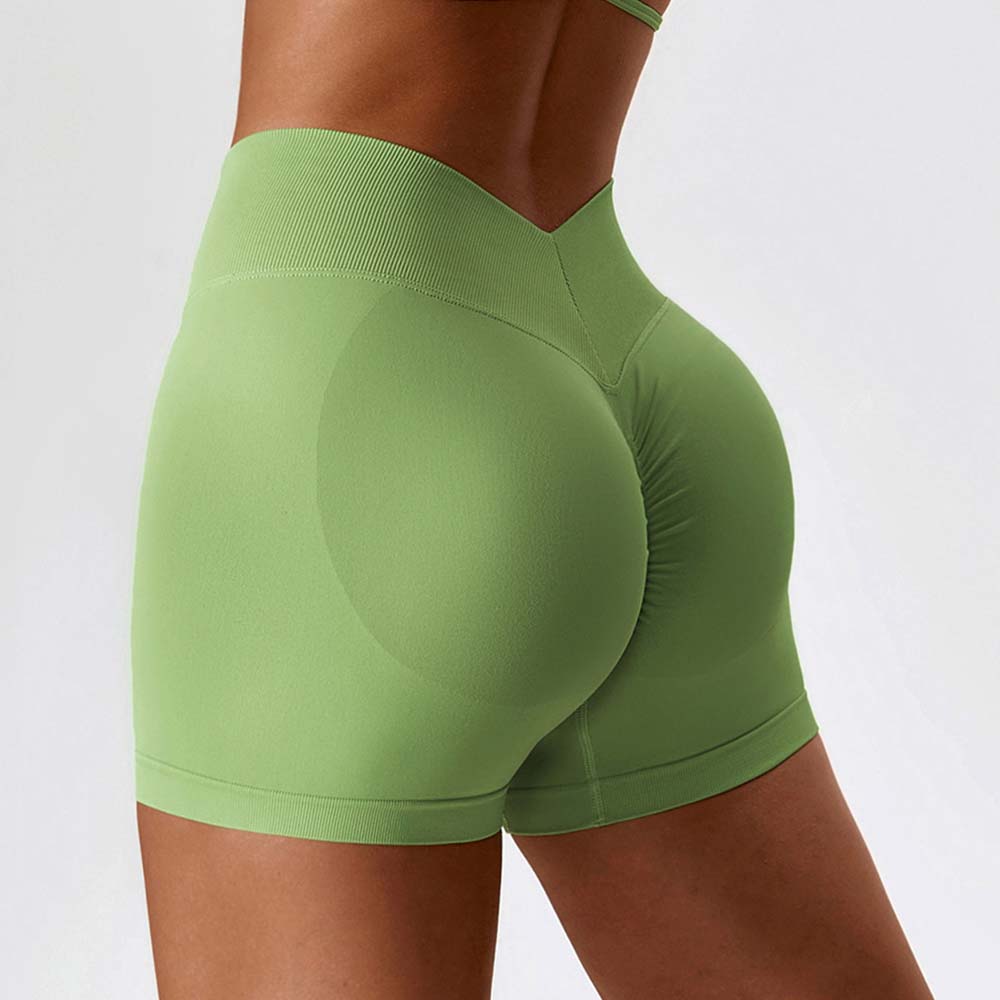 Seamless High-Waisted Yoga Shorts for Tummy Control and Butt-Lifting Outerwear Running Workout Shorts