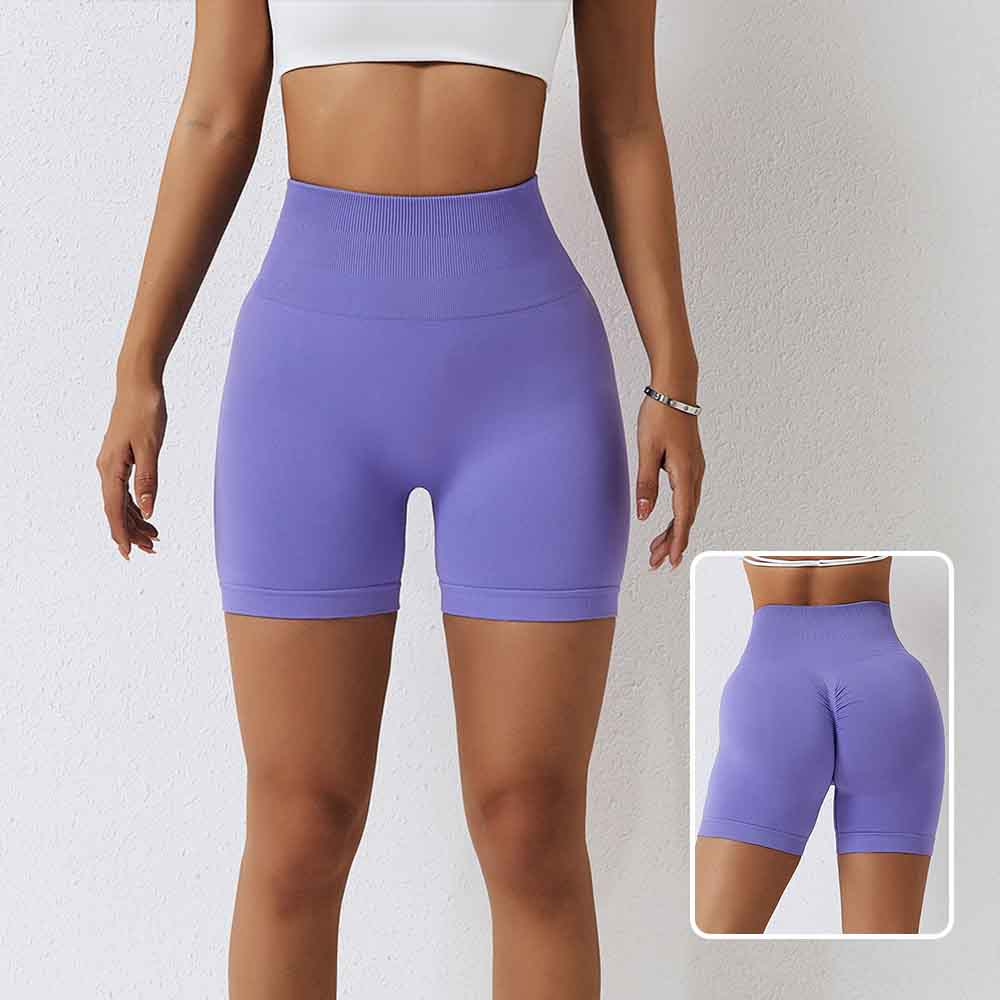 Seamless Yoga Shorts with Butt-Lifting High Waist Compression Running Workout Shorts for Women