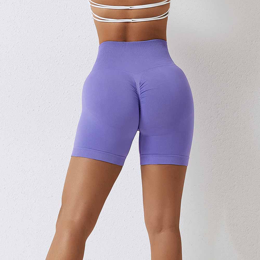 Seamless Yoga Shorts with Butt-Lifting High Waist Compression Running Workout Shorts for Women