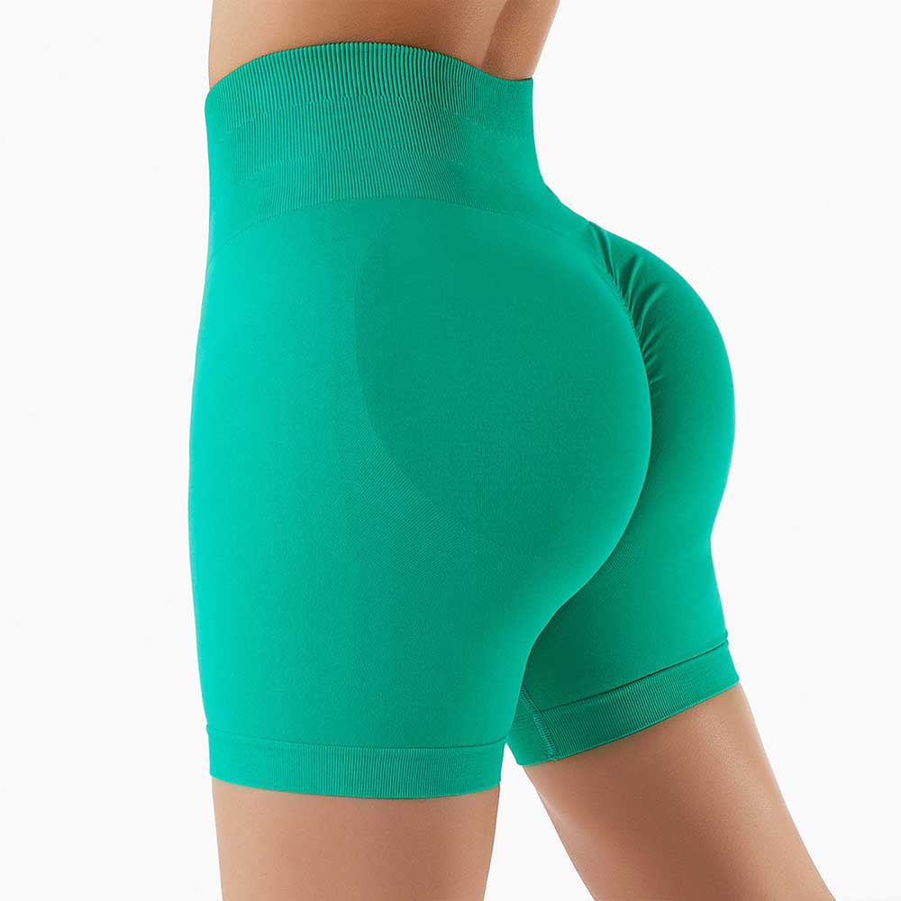 Seamless Yoga Shorts with Butt-Lifting High Waist Compression Running Workout Shorts for Women