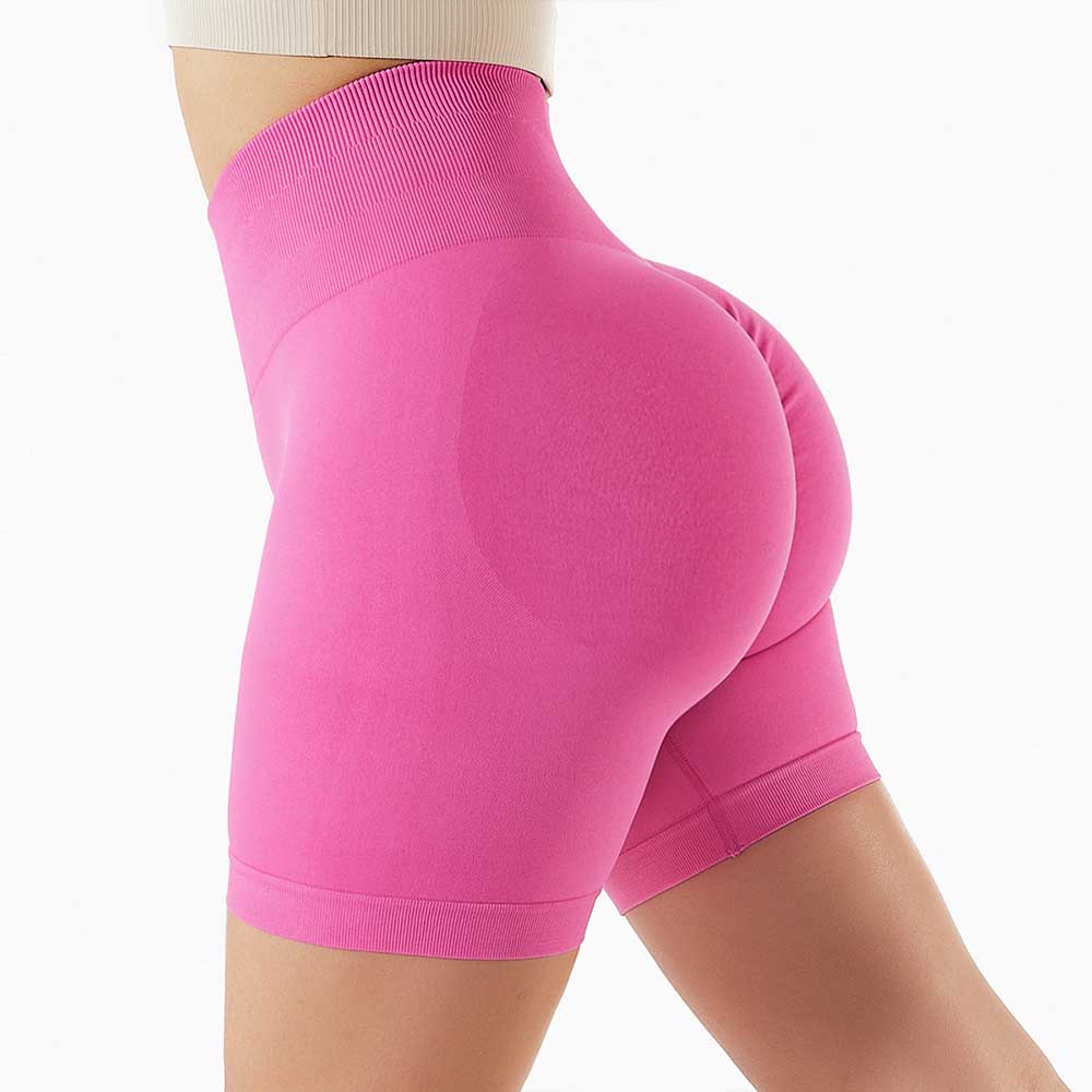 Seamless Yoga Shorts with Butt-Lifting High Waist Compression Running Workout Shorts for Women