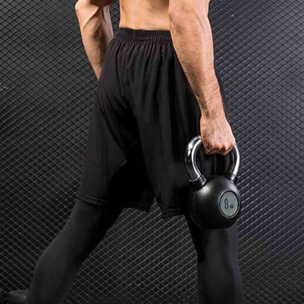 Men's Compression Leggings Mock Two-Piece - Fitness Running Training Casual Elastic Quick-Dry Pants