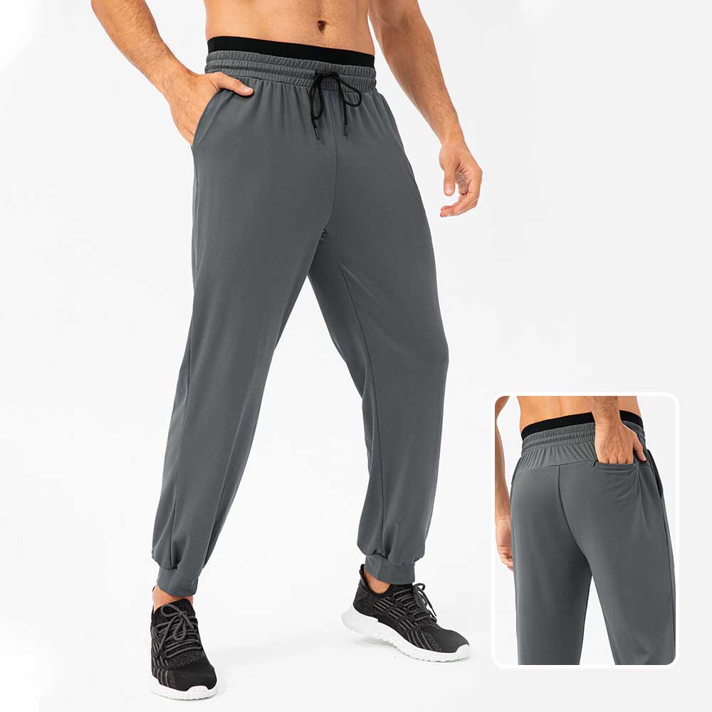 Men's Loose Fit High-Waist Jogger Pants - Elastic Quick-Dry Outdoor Running Fitness Pants