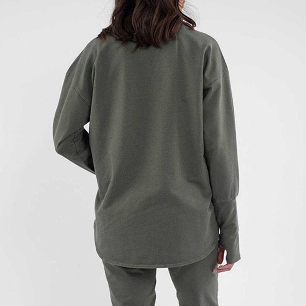 Cotton Terry Loop Sweater - Moisture-Wicking Durable