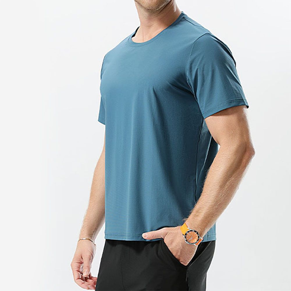 Summer Ice Silk T-Shirt - Ultra-Cool Breathable & Quick-Dry Men Sport Tee
