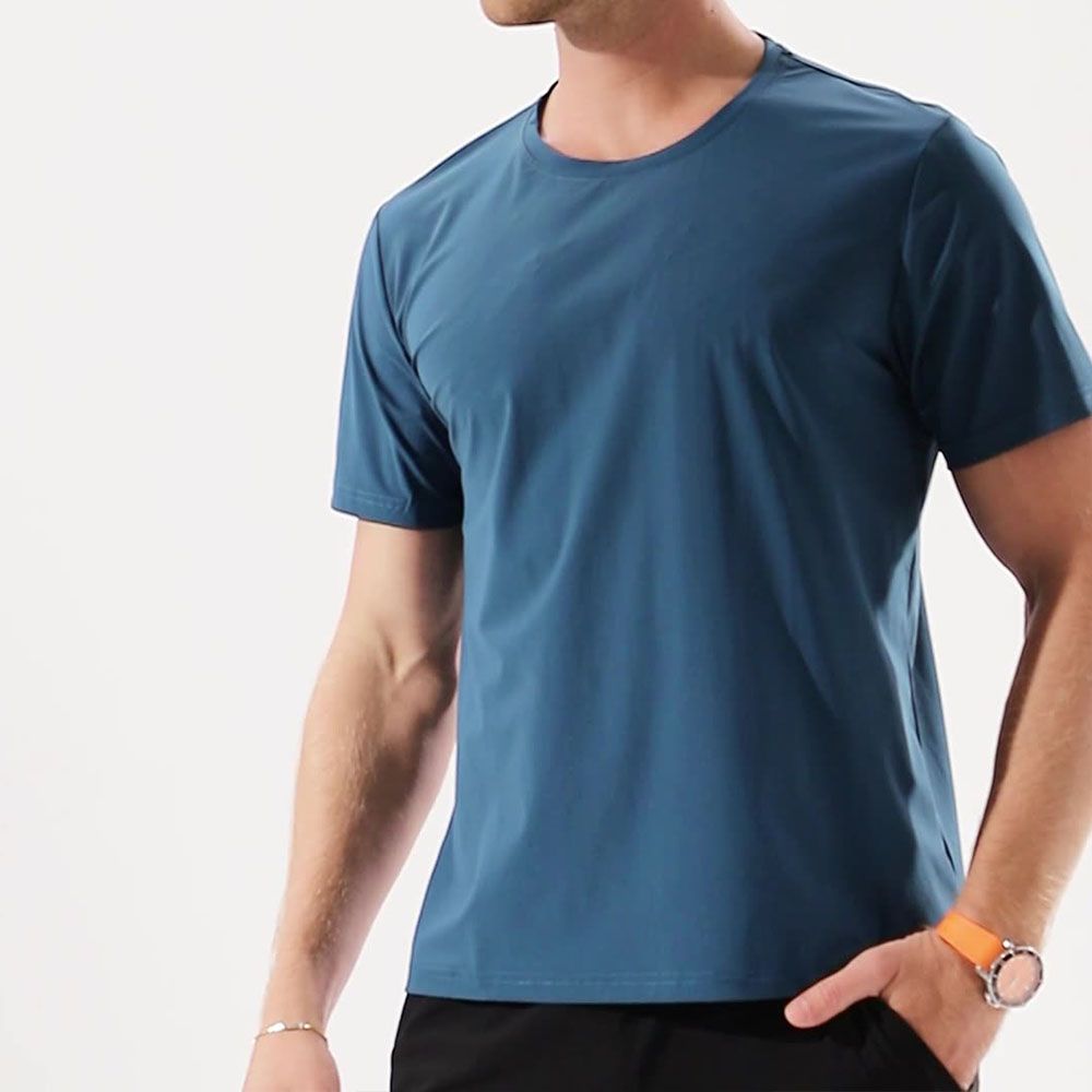 Summer Ice Silk T-Shirt - Ultra-Cool Breathable & Quick-Dry Men Sport Tee