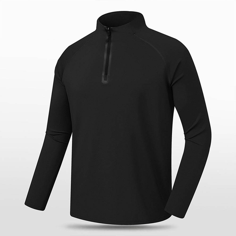 Men Half-Zip Training Shirt - Thermal & Breathable Workout Top For Gym/Running/Basketball