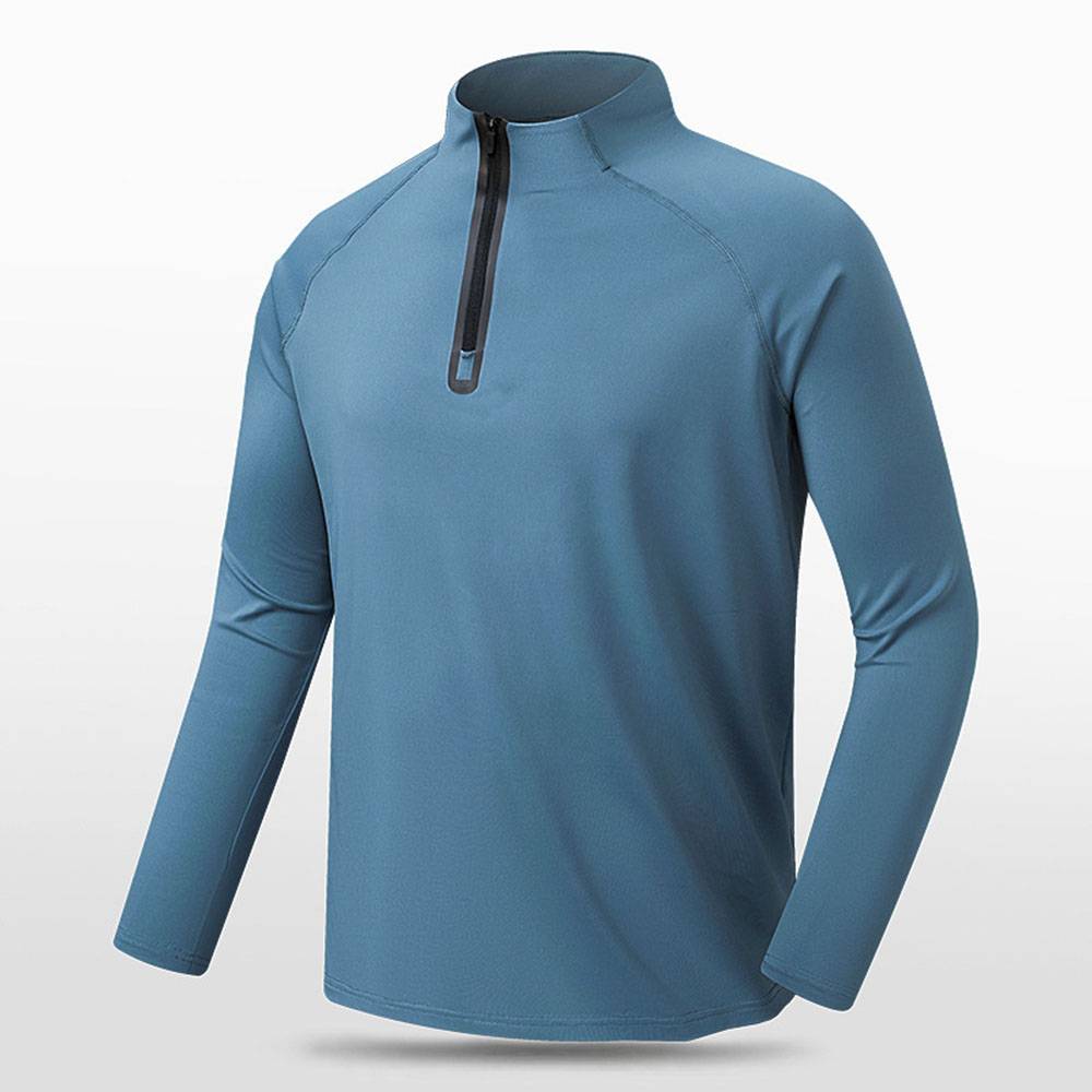 Men Half-Zip Training Shirt - Thermal & Breathable Workout Top For Gym/Running/Basketball