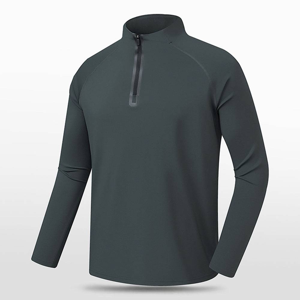 Men Half-Zip Training Shirt - Thermal & Breathable Workout Top For Gym/Running/Basketball