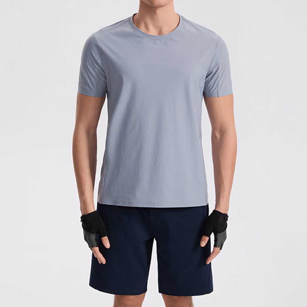 Men Ice Silk T-Shirt - Loose Fit Seamless Big Size Casual Sport Top With Cooling & Quick-Dry