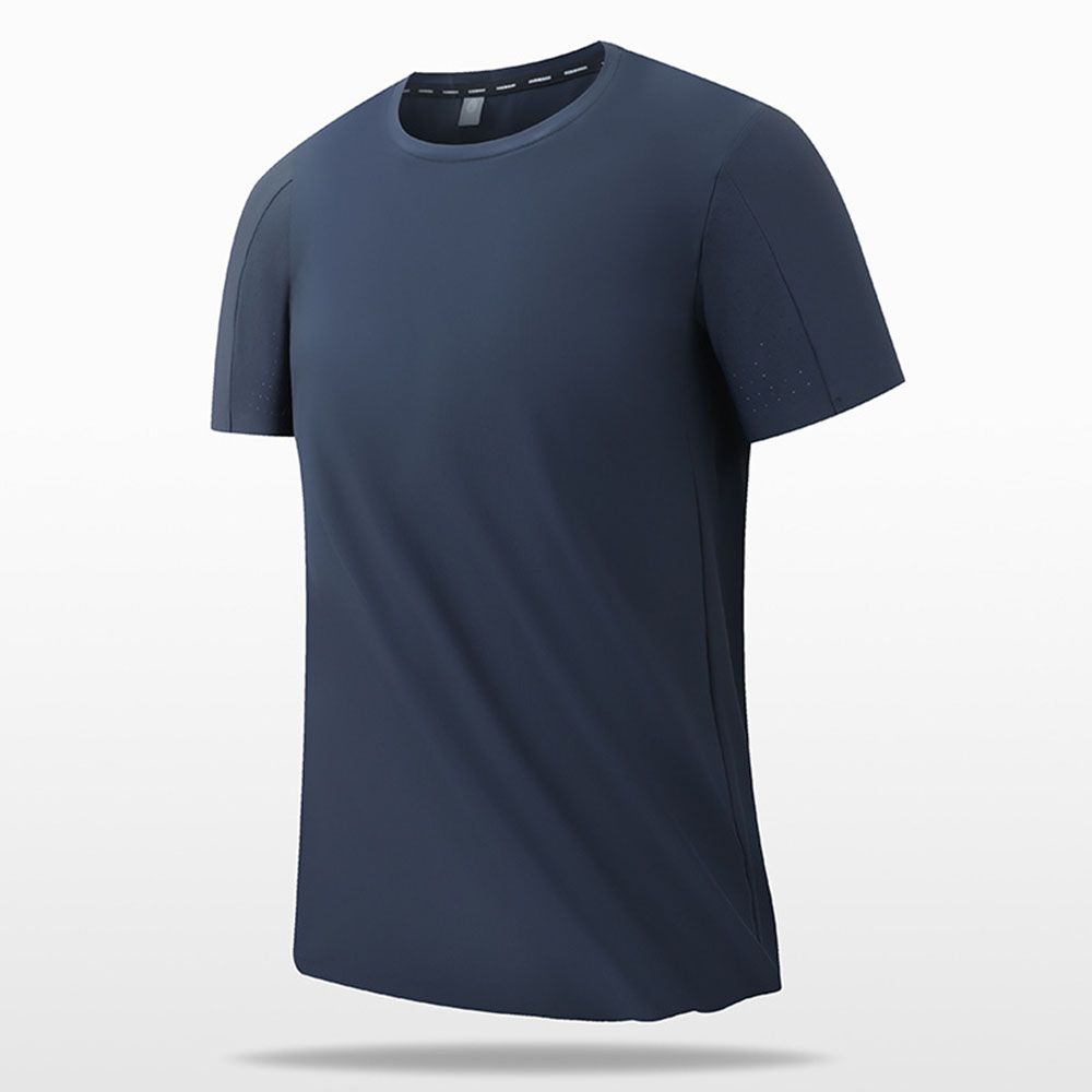 Men Ice Silk T-Shirt - Loose Fit Seamless Big Size Casual Sport Top With Cooling & Quick-Dry