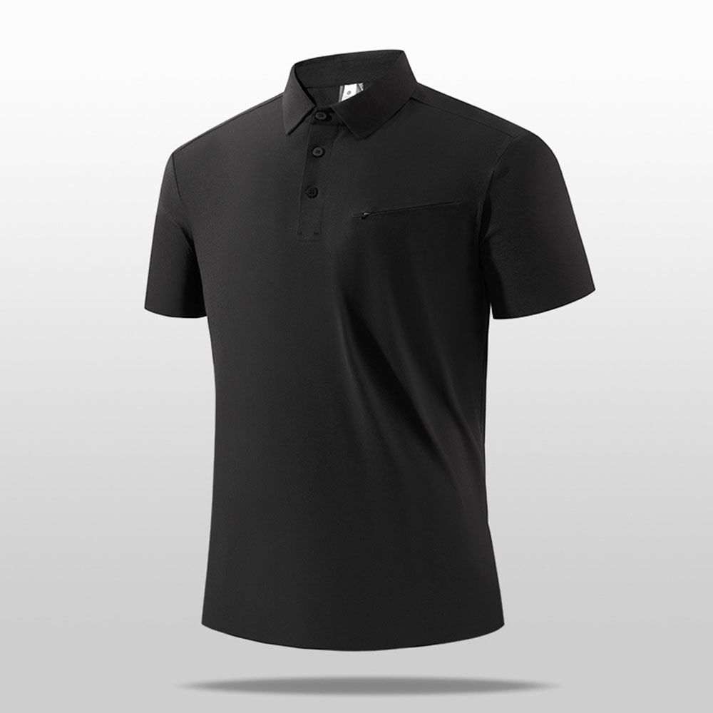 Men Business Polo Shirt - Stand Collar Zipper Golf Quick-Dry Top With Stylish Design For Running/Casual