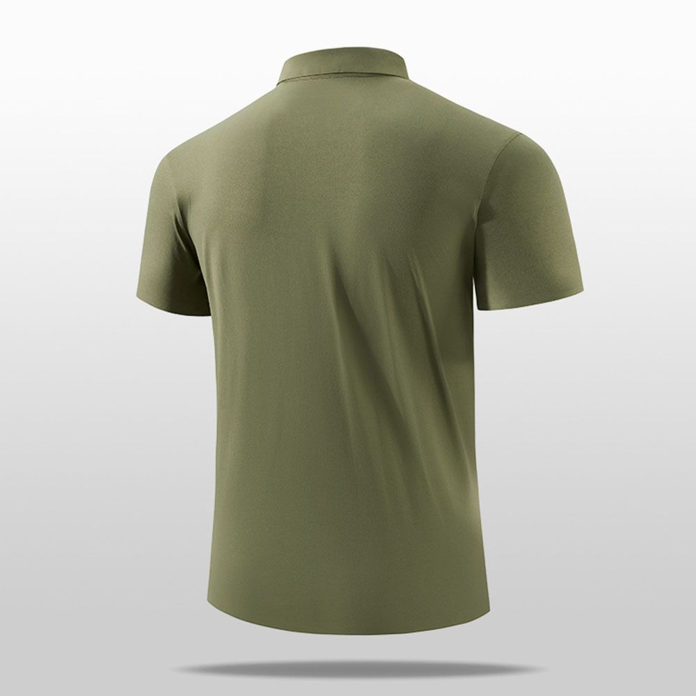 Men Business Polo Shirt - Stand Collar Zipper Golf Quick-Dry Top With Stylish Design For Running/Casual