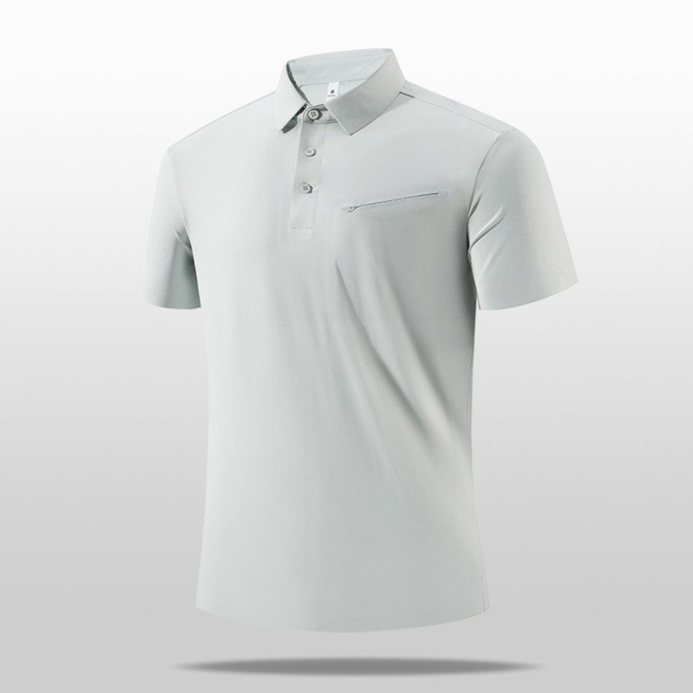Men Business Polo Shirt - Stand Collar Zipper Golf Quick-Dry Top With Stylish Design For Running/Casual
