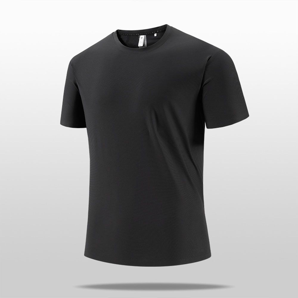 Men Ice Silk Cooling T-Shirt - Loose Fit Big Size Seamless Quick-Dry Sport Casual Top