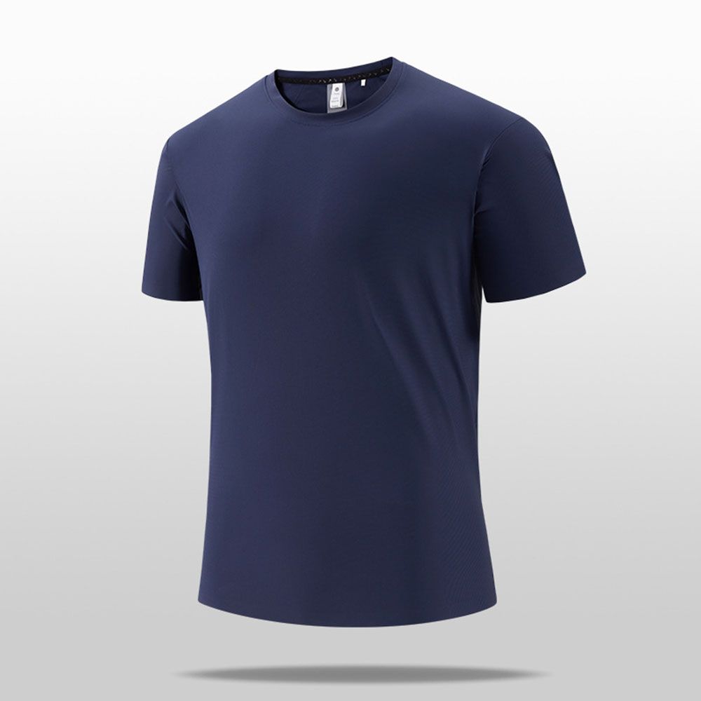 Men Ice Silk Cooling T-Shirt - Loose Fit Big Size Seamless Quick-Dry Sport Casual Top