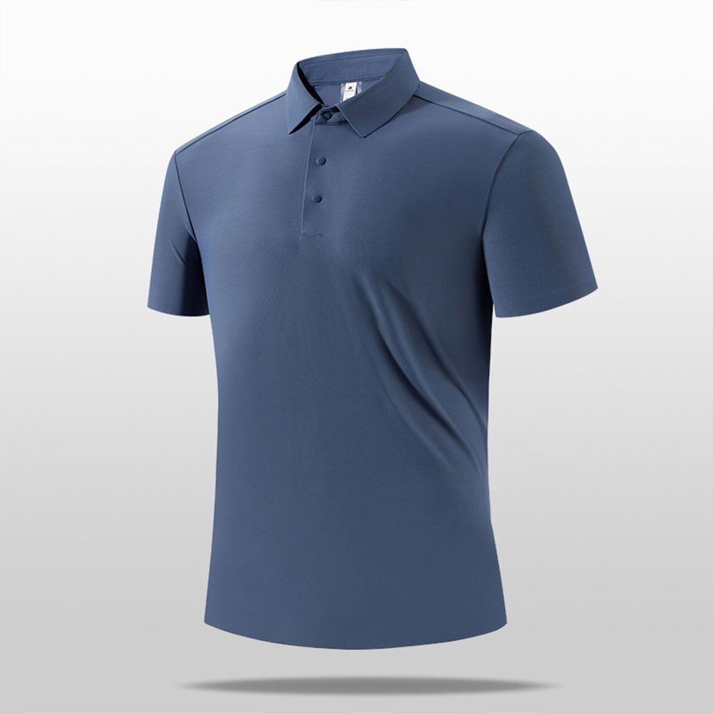 Luxury-Dup Business Polo - Premium Men Stand Collar Quick-Dry Top For Golf/Work/Casual