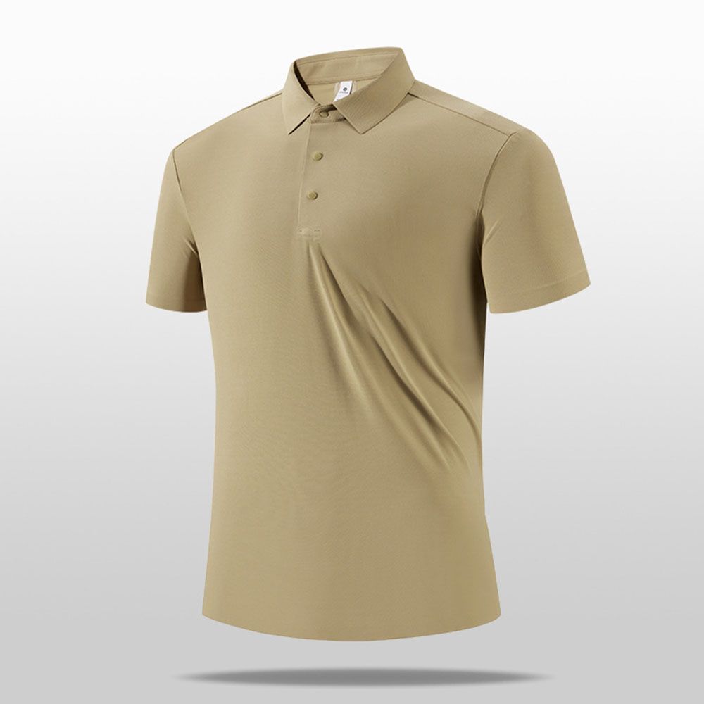 Luxury-Dup Business Polo - Premium Men Stand Collar Quick-Dry Top For Golf/Work/Casual