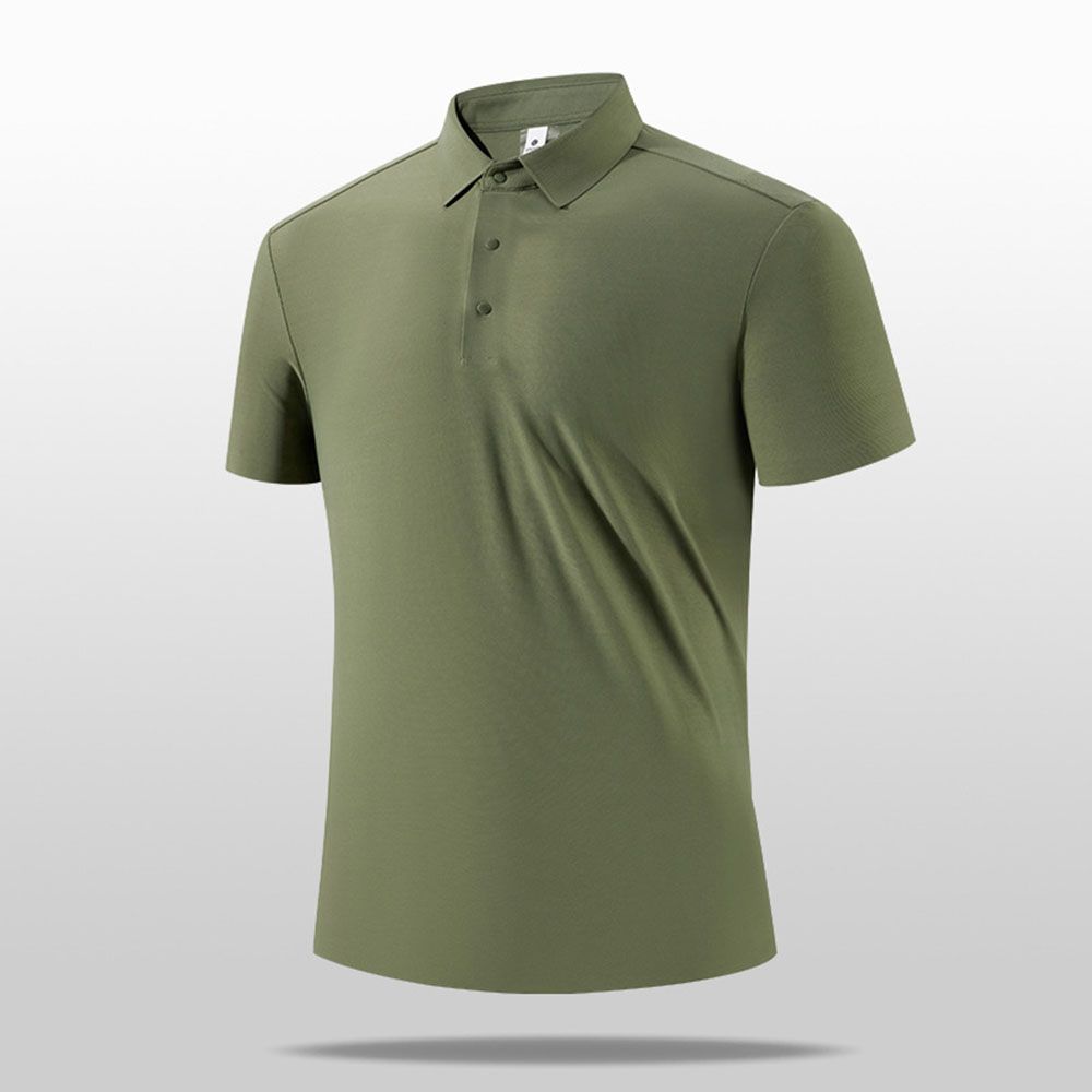 Luxury-Dup Business Polo - Premium Men Stand Collar Quick-Dry Top For Golf/Work/Casual