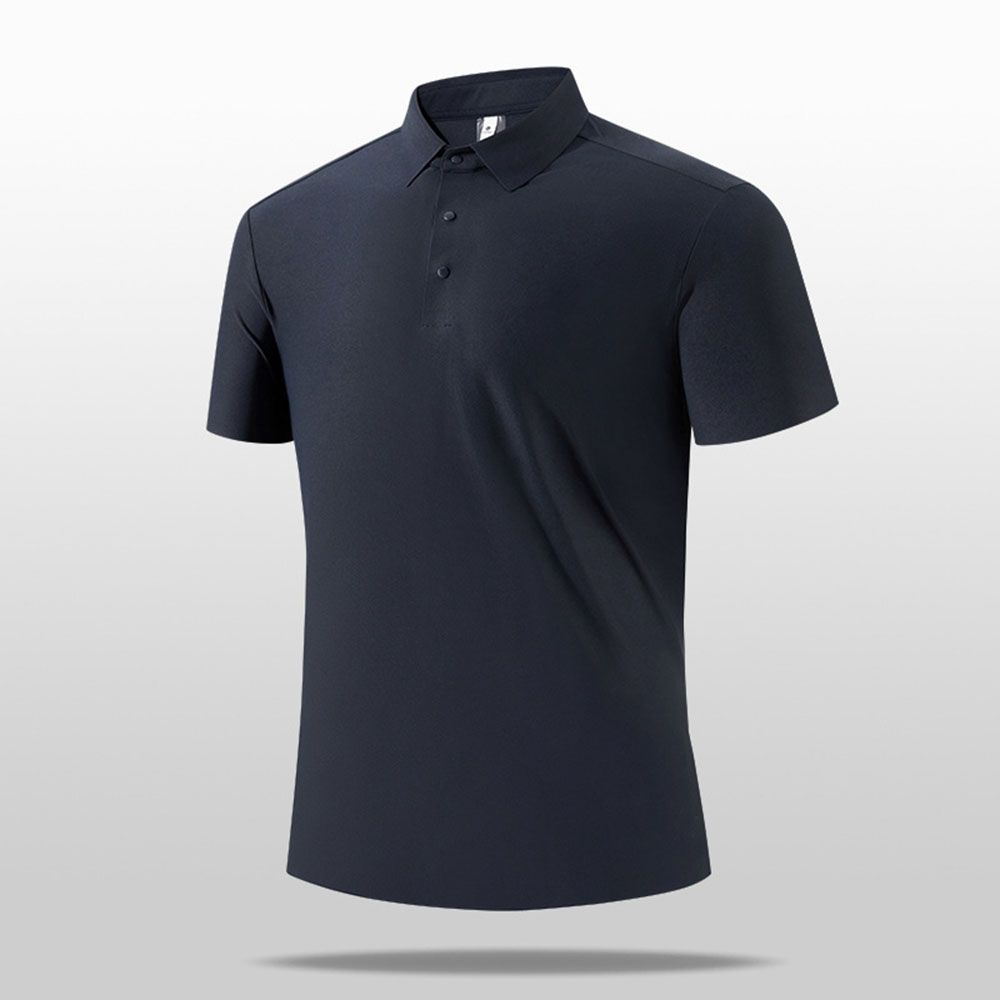 Luxury-Dup Business Polo - Premium Men Stand Collar Quick-Dry Top For Golf/Work/Casual