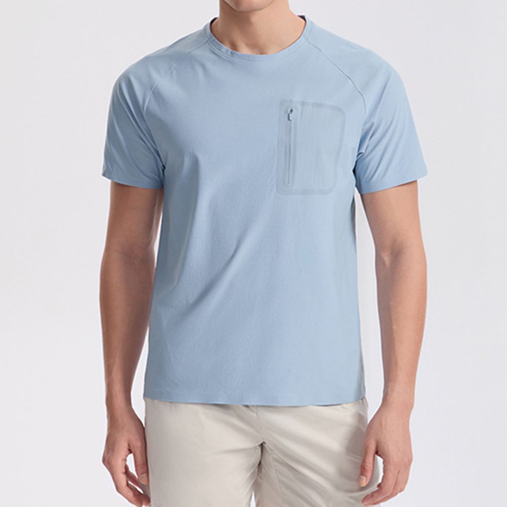 Men Quick-Dry T-Shirt - Jacquard Mesh Breathable Top For Running/Workout/Casual Wear