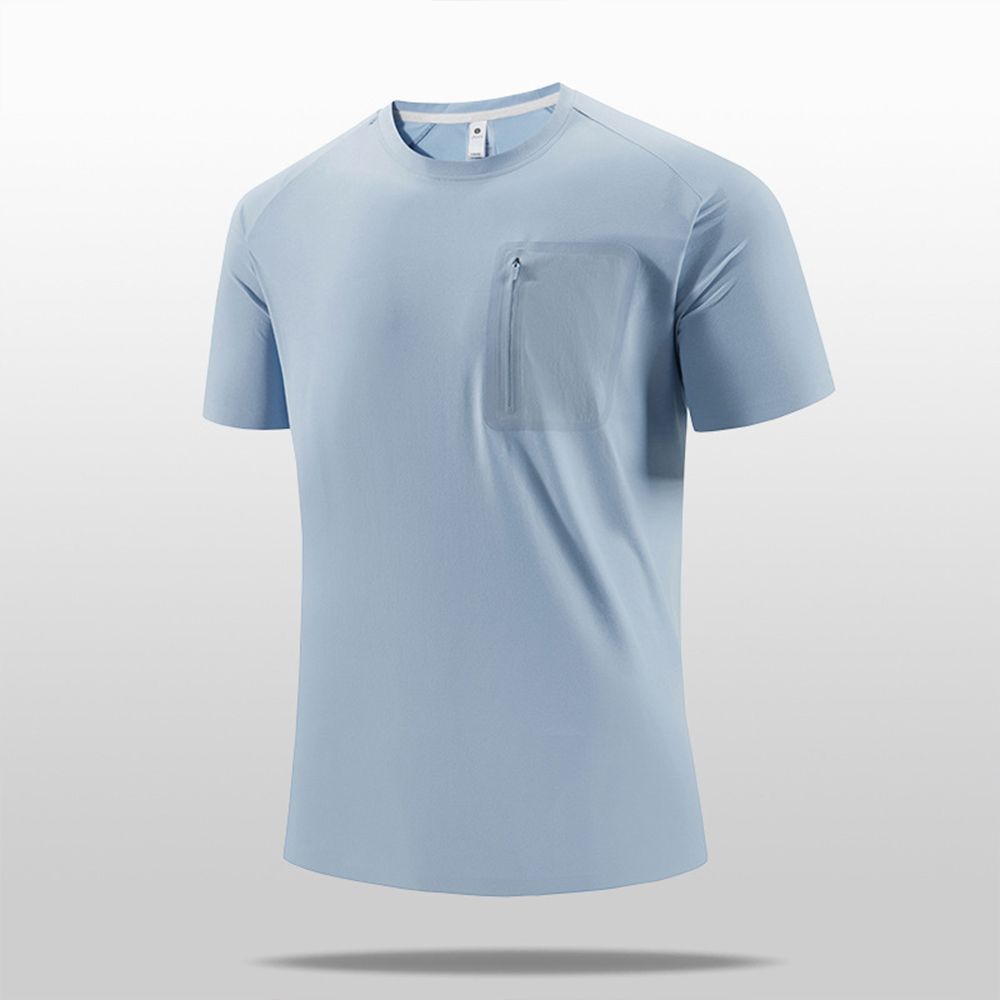 Men Quick-Dry T-Shirt - Jacquard Mesh Breathable Top For Running/Workout/Casual Wear