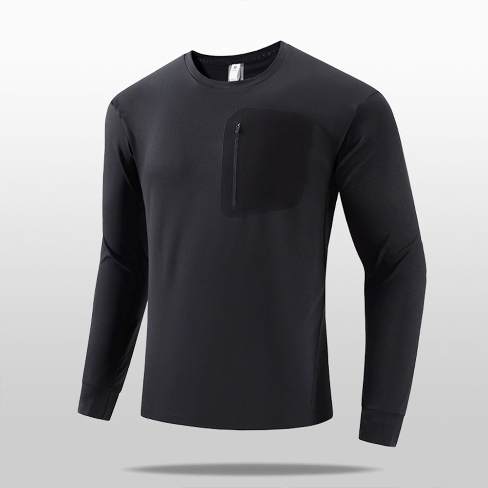 Men Stretch Long Sleeve Hoodie Outdoor Thermal Sport Top For All Season Casual Wear