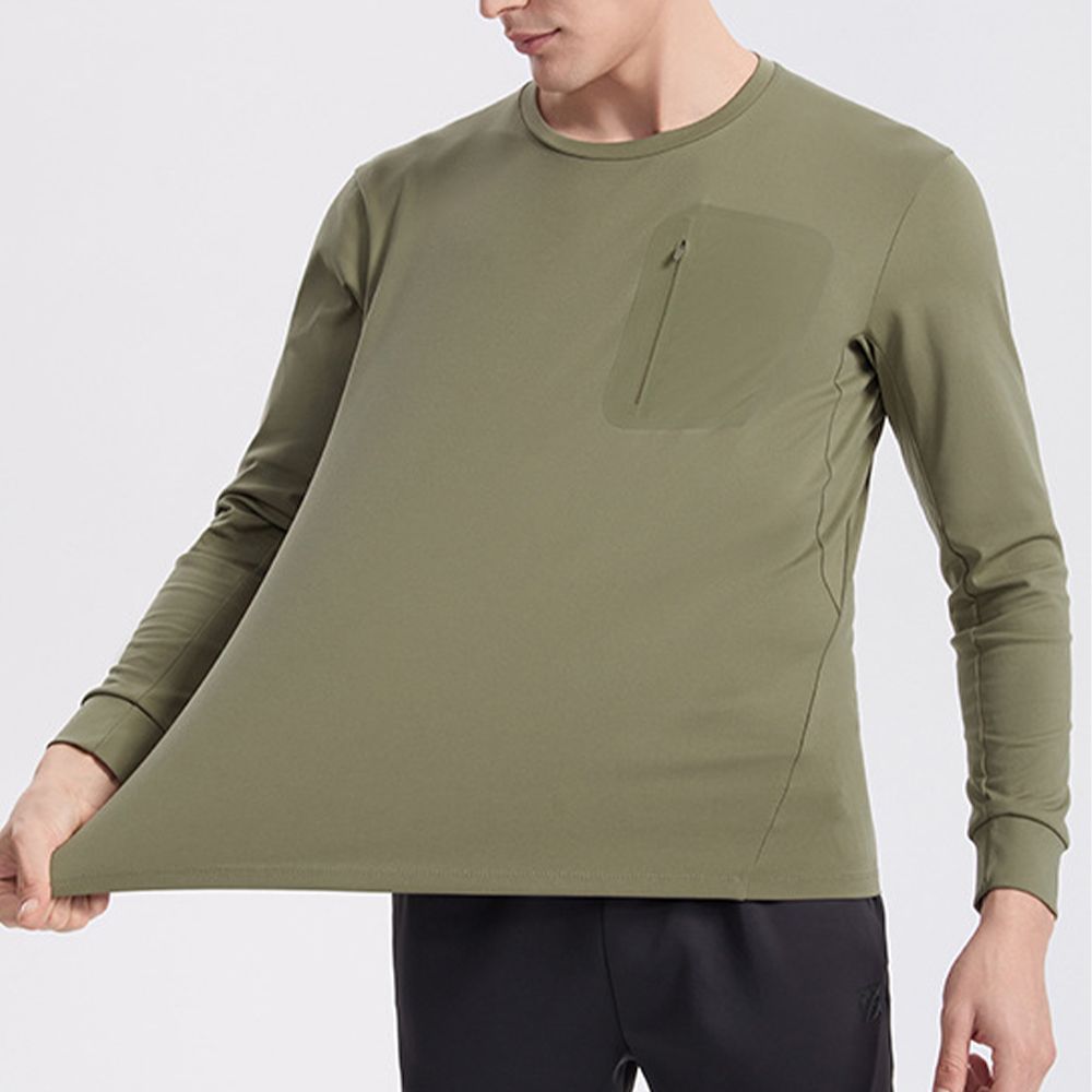 Men Stretch Long Sleeve Hoodie Outdoor Thermal Sport Top For All Season Casual Wear
