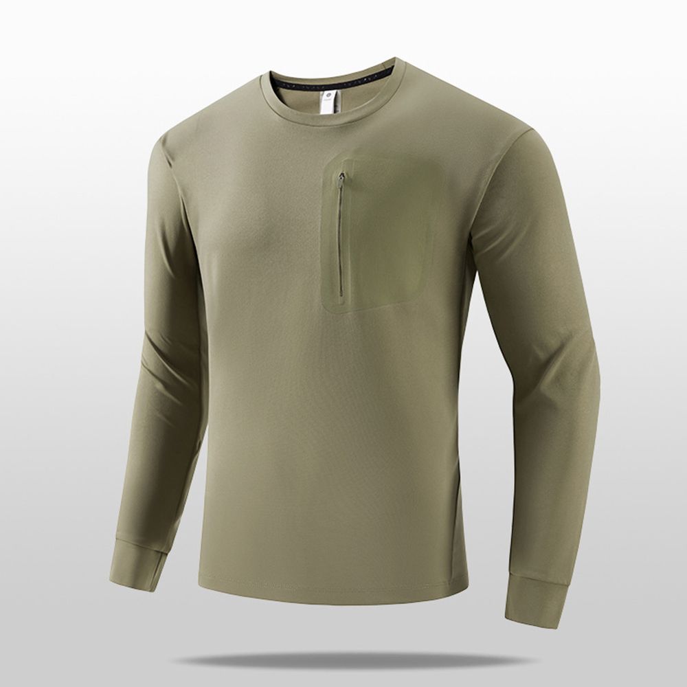 Men Stretch Long Sleeve Hoodie Outdoor Thermal Sport Top For All Season Casual Wear