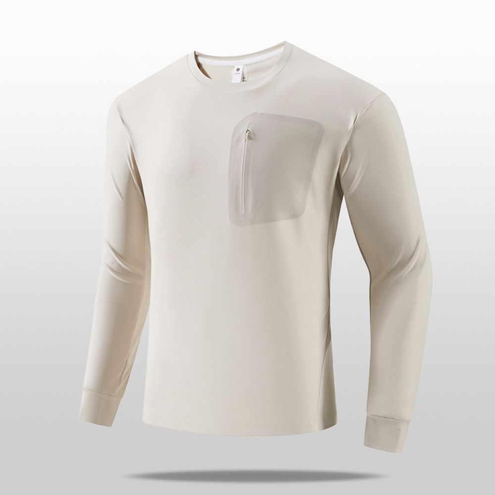 Men Stretch Long Sleeve Hoodie Outdoor Thermal Sport Top For All Season Casual Wear