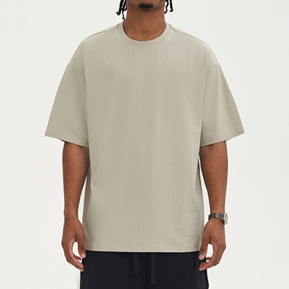 220Gsm Combed Cotton T-Shirt - Men Oversized Basic Top For Casual Streetwear