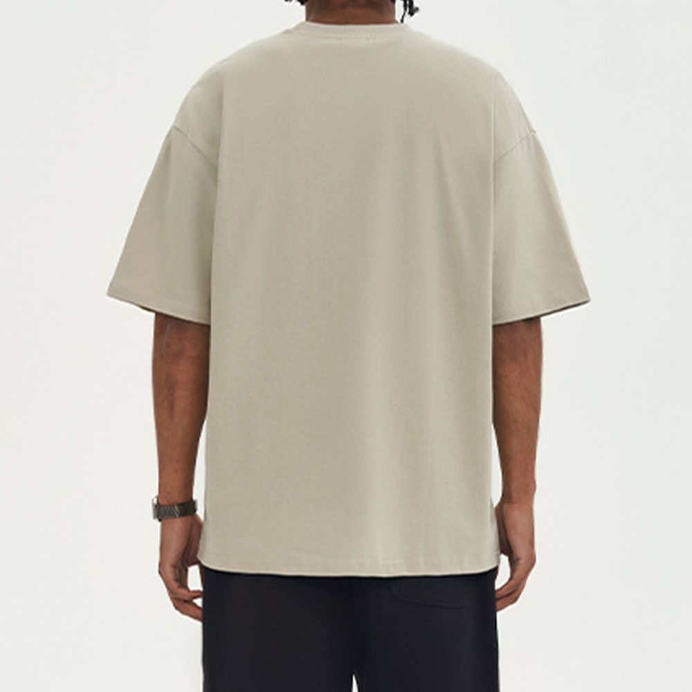 220Gsm Combed Cotton T-Shirt - Men Oversized Basic Top For Casual Streetwear
