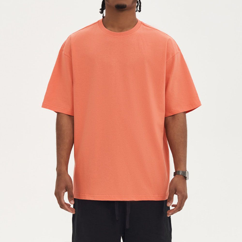 220Gsm Combed Cotton T-Shirt - Men Oversized Basic Top For Casual Streetwear