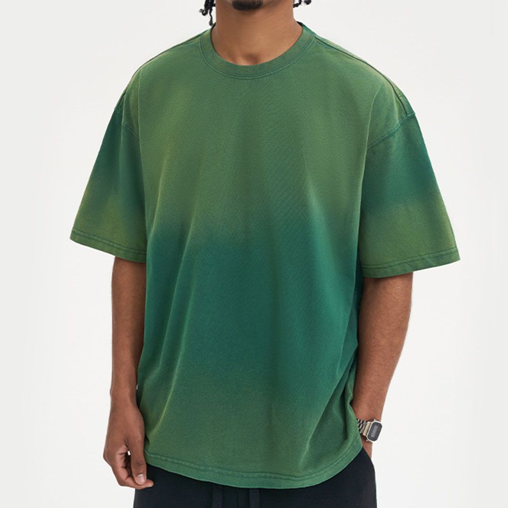 260GSM Washed Tie-Dye Tee - Oversized Snow Wash Vintage Men T-Shirt