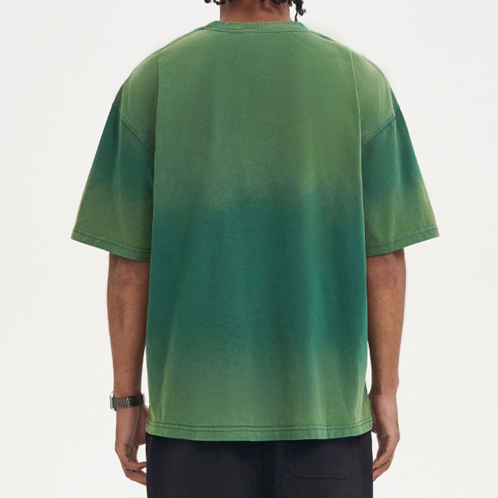 260GSM Washed Tie-Dye Tee - Oversized Snow Wash Vintage Men T-Shirt