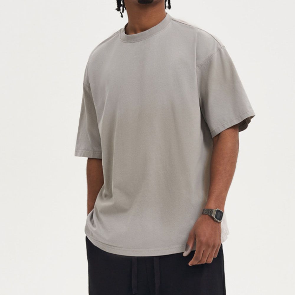 260GSM Washed Tie-Dye Tee - Oversized Snow Wash Vintage Men T-Shirt